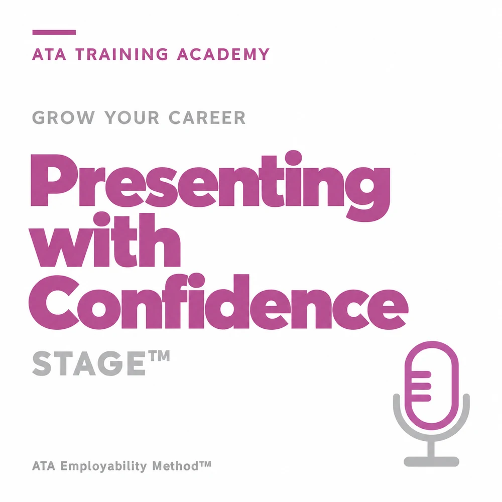 Presenting with Confidence, STAGE™: a Grow Your Career card from the ATA Employability Method™