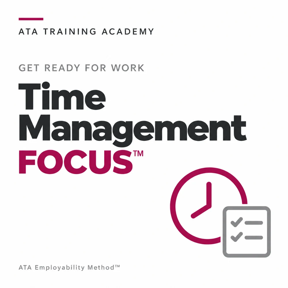 Time Management, FOCUS™: a Get Ready for Work card from the ATA Employability Method™